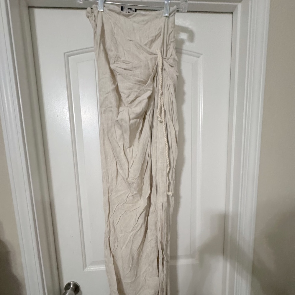 JLUXLABEL linen maxi skirt with slit